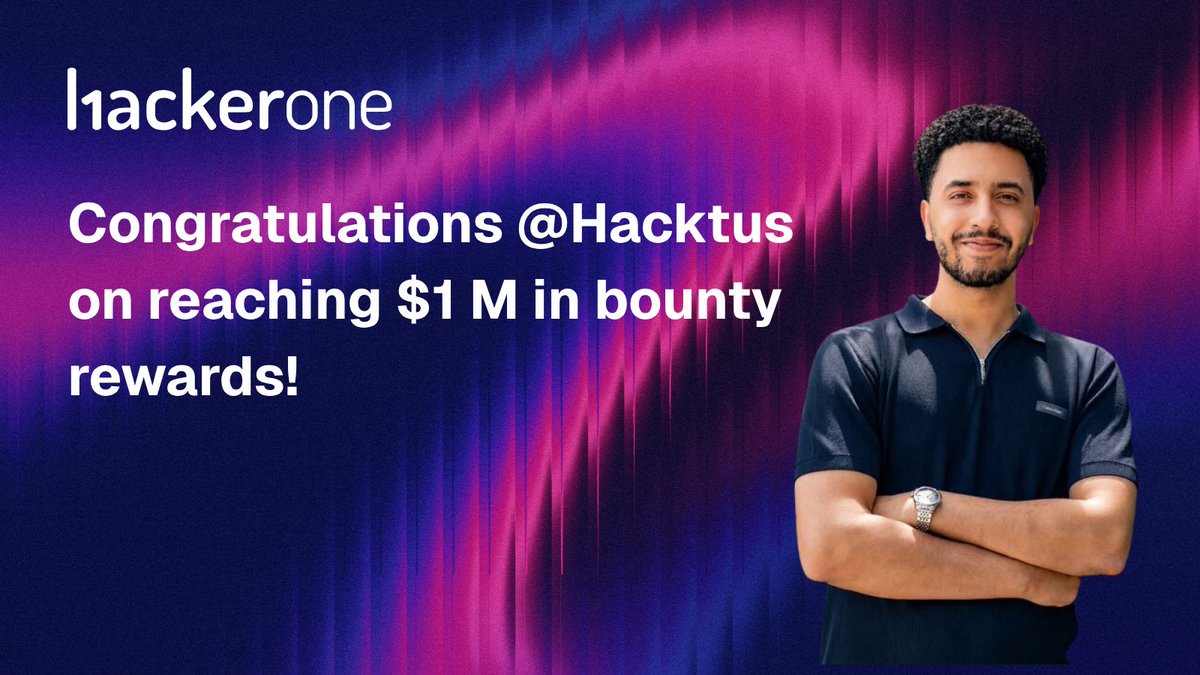 Hacker0x01's tweet photo. Congratulations, @H4cktus, on being the latest researcher to celebrate the $1 million earnings milestone! 

From quitting his restaurant job at 19 to 1500 bugs later and a million dollars, Hacktus shares his story.

Read the blog to hear about how he got started, what his take on AI really is, and his advice for those starting out.

https://t.co/HKMwubmN7R