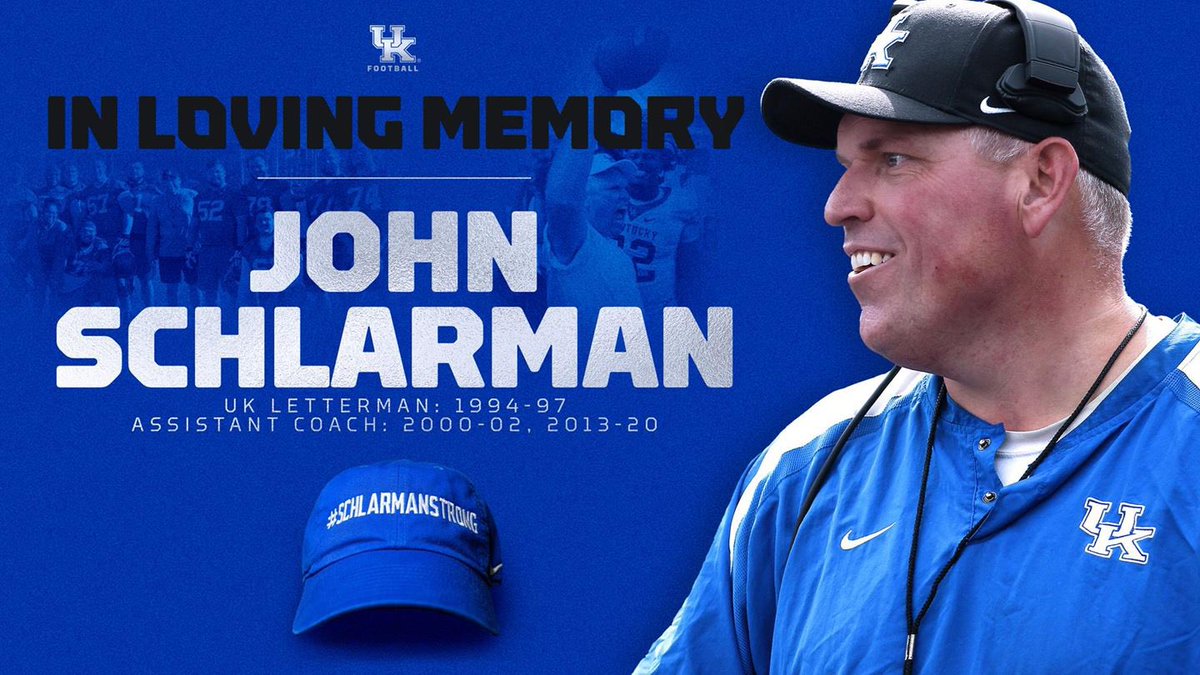 DeLaBooze44's tweet photo. It’s only right. The builder of the Big Blue Wall &amp; a man who did so much for this program… John Schlarman days until the Steinasty. RIP Coach 💙 https://t.co/aZyMlKTjLS