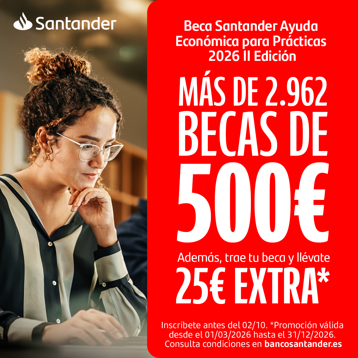 UPCToficial's tweet photo. En colaboración con @SantanderOA, convocamos 46 ayudas de 500 euros para estudiantes que hayan o vayan a hacer este curso prácticas externas no remuneradas.

Plazo de solicitud hasta el 2 de octubre 

👉https://t.co/Snt2eKFvNG https://t.co/Iqv7VsBrE6