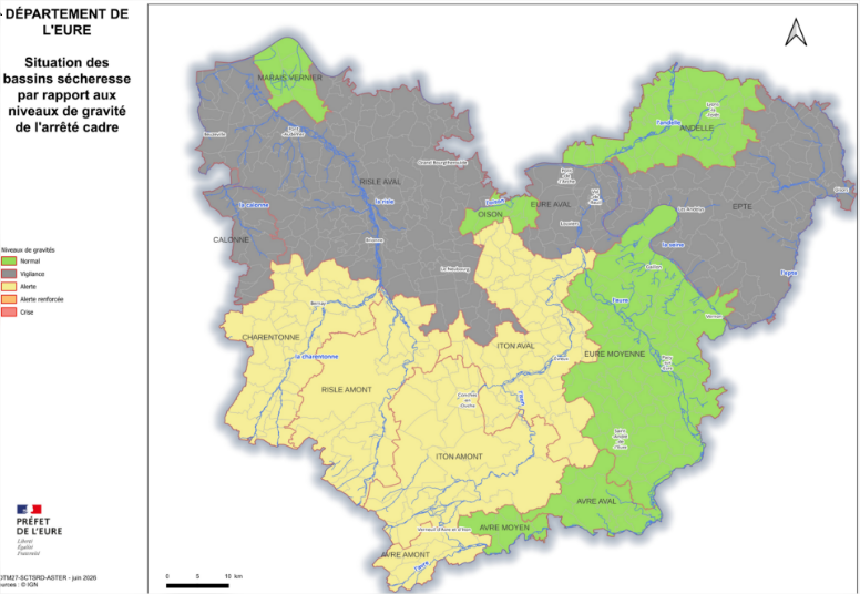Image de Préfet de l'Eure : #Sécheresse |💧Le préfet de l'#Eure place l'Avre amont, la Charentonne, l'Iton et la Risle amont en 