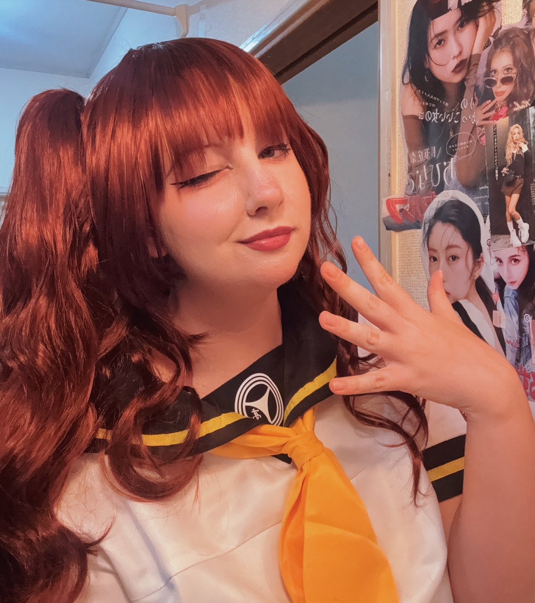 kageroudiary's tweet photo. It’s been awhile since I last cosplayed but I’ve gotten a lot healthier since moving and this was literally straight out of the bag so it needs work but :’) I feel like I’m getting my sparkle back so here’s Rise Kujikawa https://t.co/Z21H7jULgS