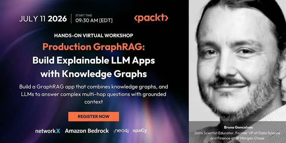PacktDataML's tweet photo. If your RAG struggles with multi-hop reasoning, corpus-wide insights, or explainability, it's time to look beyond vector search. 📖 [https://t.co/KAddXNnuUK] #GraphRAG #DataScience https://t.co/6UAgvoYLo4