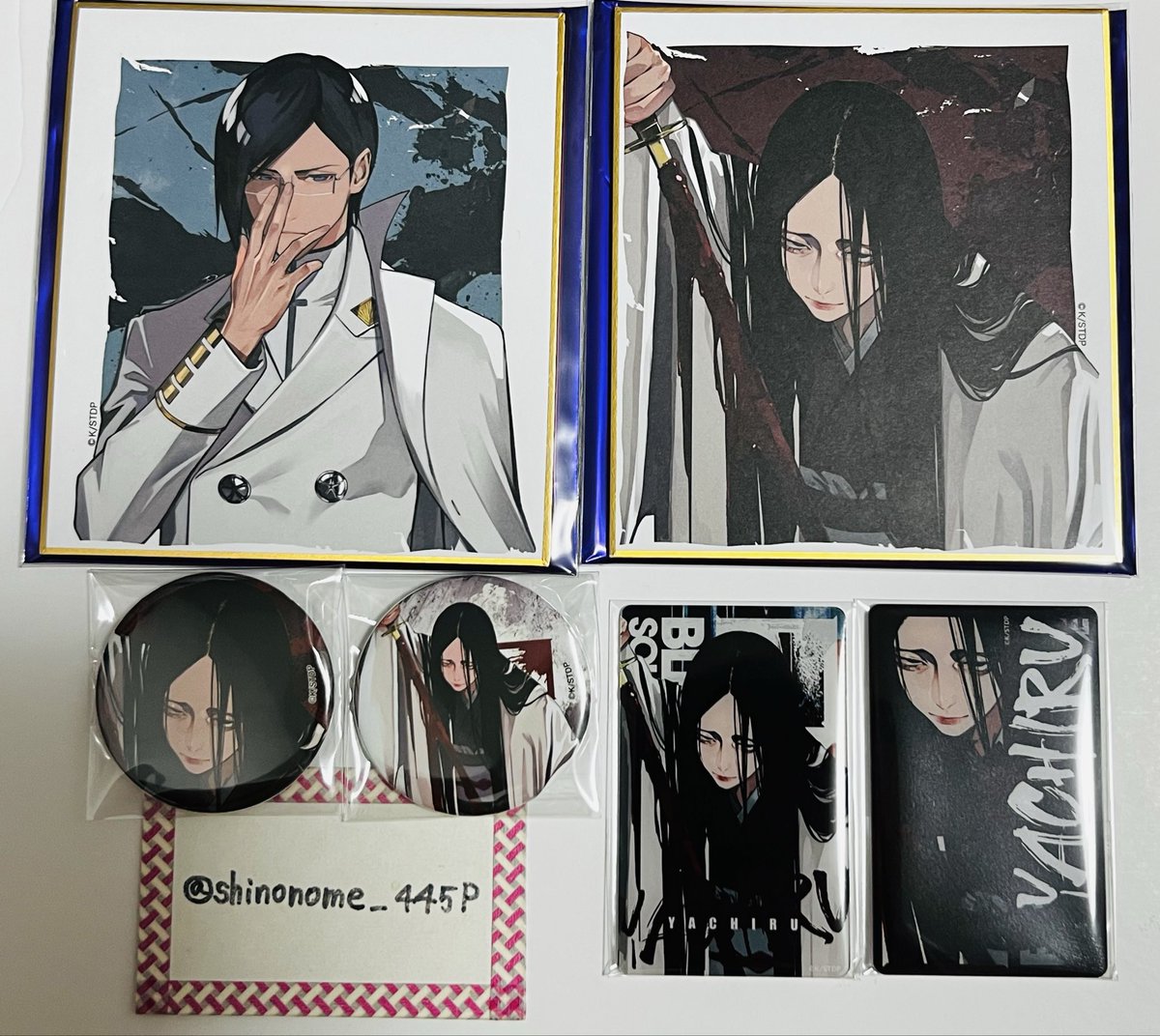 交換/譲渡 BLEACH×LAM コラボ SOUL ART SHOWCASE 缶バッジ 色紙