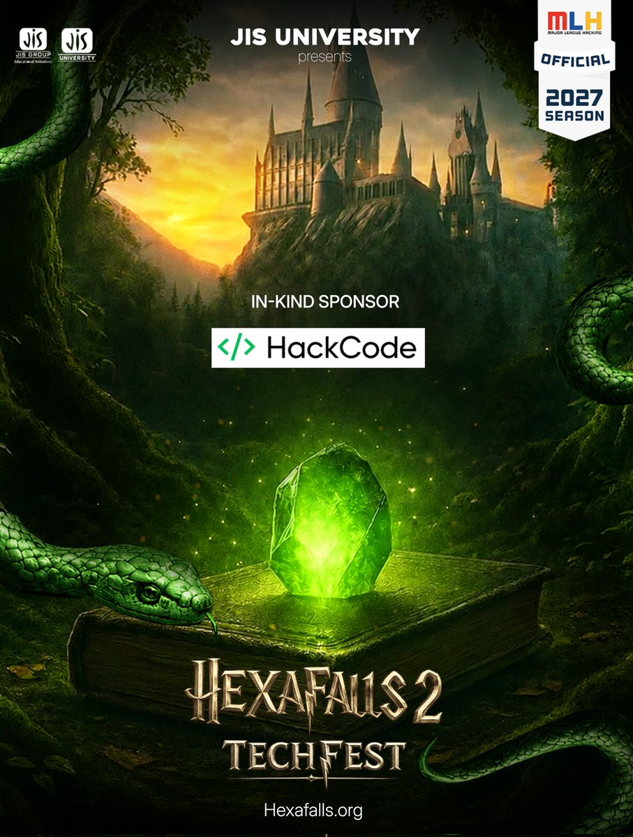 hexafalls's tweet photo. π Another Horcrux of Innovation has been found.
As the Emerald Stone awakens,ji HackCode joins the wizarding realm of #HexaFalls 2 as our In-Kind Sponsor.
#TechFest #InKindSponsor #HackCode #MLH #Hackathon https://t.co/2PClph7nyP