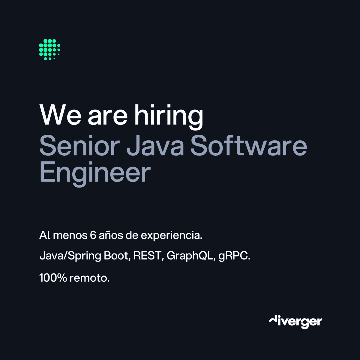 Diverger_ai's tweet photo. Buscamos talento #Java con experiencia en #SpringBoot, APIs, #Kafka y bases de datos para sumarse a proyectos de microservicios con enfoque DDD.

Si te gusta construir soluciones robustas, escalables y bien diseñadas, queremos conocerte. Te dejamos la oferta completa en este enlace 👇

https://t.co/dXL4syGUvP