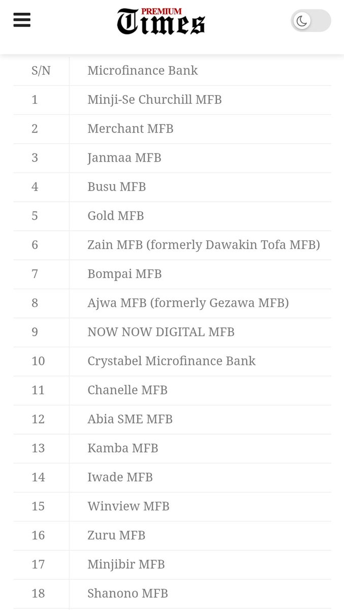 DOlusegun's tweet photo. The @cenbank revocation was carried out in accordance with its powers under Sections 12 and 13 of the Banks and Other Financial Institutions Act (BOFIA), 2020

The revocation was carried out in accordance with its powers under Sections 12 and 13 of the Banks and Other Financial Institutions Act (BOFIA), 2020.

The affected microfinance banks had insufficient assets to meet their liabilities, closed operations without regulatory approval, or became inactive and ceased financial intermediation.