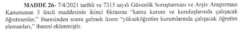 edipuzen's tweet photo. Akademisyenleri ilgilendiren önemli düzenleme TBMM'de!

TBMM'ye sunulan kanun teklifiyle;

📌 Üniversitelerde görev yapacak öğretim elemanları da güvenlik soruşturması kapsamına alınıyor.

Düzenleme yasalaşırsa;

✔️ Profesör
✔️ Doçent
✔️ Doktor Öğretim Üyesi
✔️ Öğretim Görevlisi
✔️ Araştırma Görevlisi

atamalarında arşiv araştırmasına ek olarak güvenlik soruşturması da yapılacak.