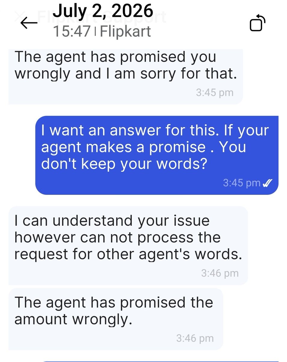 PTunwal55667's tweet photo. @Flipkart They accept flipkart make fake promises. Be careful people. https://t.co/k9k2AdyJW2