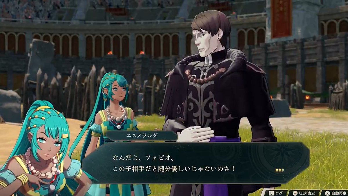 FireEmblemWoD's tweet photo. Lugares e introducciones a Fortune's Weave. Hoy - Fabio y diálogo:
https://t.co/zjHkGkxgMc
(Traduciré diálogos de videos también). 
Junto a Fabio se ve la peliverde, su nombre es Esmeralda. 
Y durante la escena de batalla aparece otra personaje más, llamada Micaela. https://t.co/a7opMdCYBj