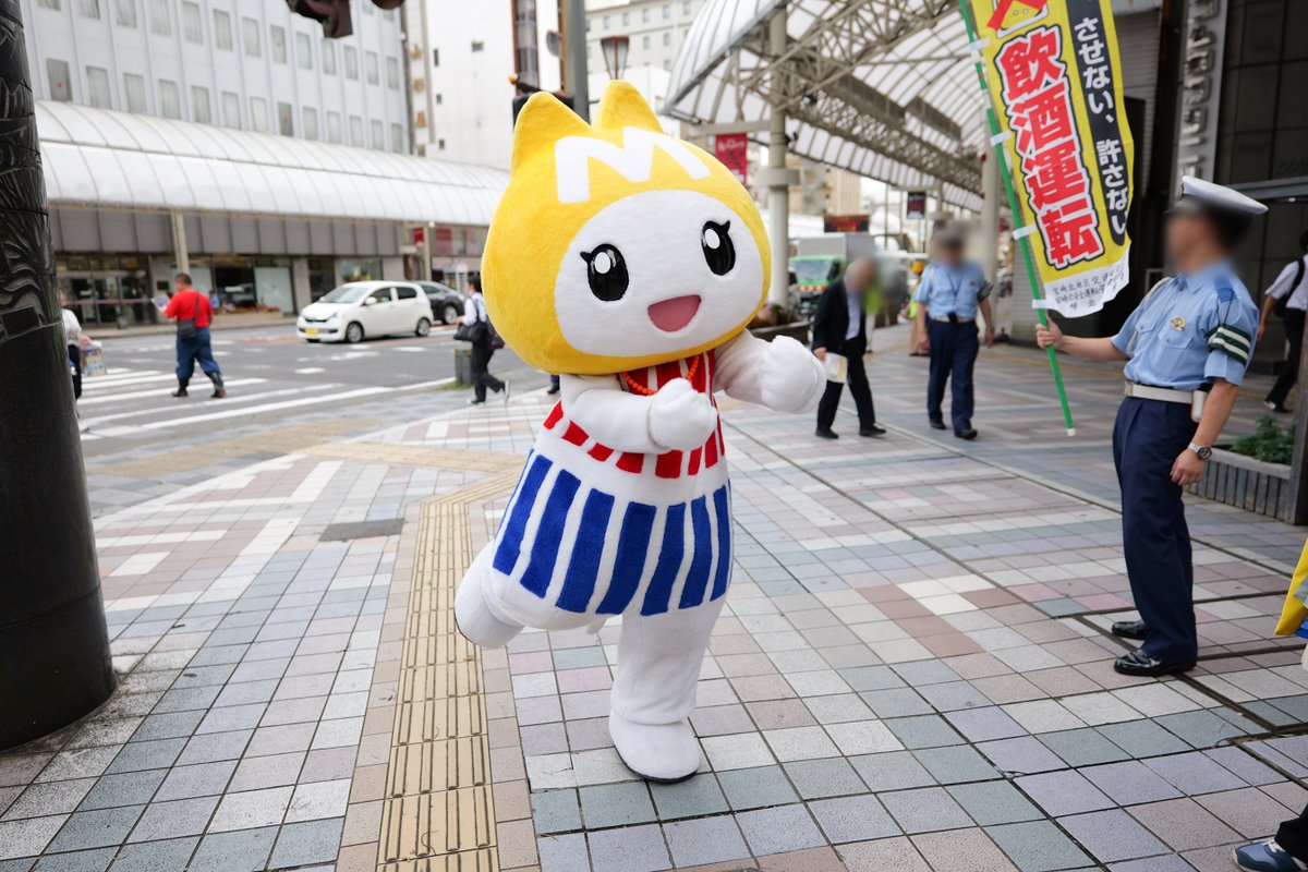 atsukikodou's tweet photo. 宮崎市キャラクター「 みやねこ 」
飲酒運転根絶強化月間に伴う街頭キャンペーン

#みやねこ #ご当地キャラ #ゆるキャラ #宮崎県 #宮崎市 #飲酒運転根絶 #宮崎市キャラクター #ねこ https://t.co/vKeC8ciFCn