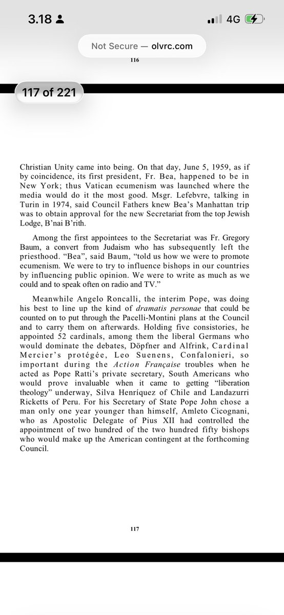 jesuitpatriot's tweet photo. WAS POPE SAINT JOHN XXIII A FREEMASON?

https://t.co/6UbN61tb9a presents these two statements as evidence. However, when we examine the sources [11] [12], we find that the site is either misleading readers or has incorrectly cited the quotes. 

Page 325 is the last page of the "La Popessa" book, and when we look at "The undermining of the catholic church" there seems to be nothing what the article mentions on page 117.