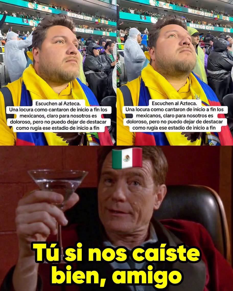 elduuuui's tweet photo. Un ecuatoriano subió un video reconociendo la grandeza de la afición mexicana siendo uno de los pocos que no se tomó a mal la derrota.

“El Azteca es un monstruo, el ambiente es una locura. Cantaron de inicio a fin, claro, para nosotros es doloroso pero no puedo dejar de destacar como rugía este estadio de inicio a fin”.