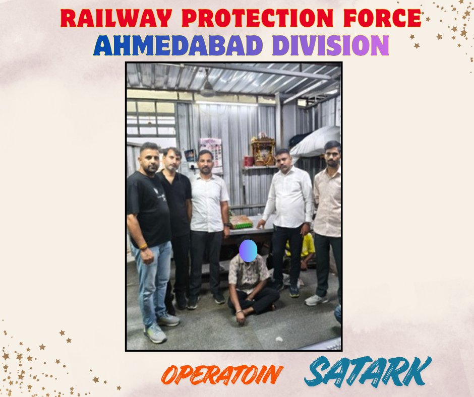 rpfwradi's tweet photo. #OperationSatark, On July 1, 2026, vigilant RPF personnel at Ahmedabad station seized 48 quarter-bottles of liquor worth ₹4,224 from a passenger and handed them over to GRP Ahmedabad, where a case was registered under Prohibition Act. @WesternRly @rpfwr1 @RPF_INDIA @drmadiwr https://t.co/C5vqvr8oX4