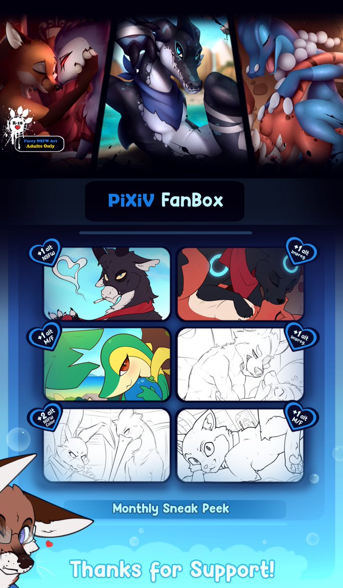 Meraence's tweet photo. Some of pictures made in previous months ~

𝗜𝗳 𝘆𝗼𝘂 𝘄𝗮𝗻𝘁 𝘁𝗼 𝘀𝘂𝗽𝗽𝗼𝗿𝘁 𝘁𝗵𝗲 𝘄𝗼𝗿𝗸 𝗜 𝗱𝗼 𝗽𝗹𝗲𝗮𝘀𝗲 𝗰𝗼𝗻𝘀𝗶𝗱𝗲𝗿 𝗷𝗼𝗶𝗻 𝗺𝘆 𝗣𝗶𝘅𝗶𝘃 𝗙𝗮𝗻𝗕𝗼𝘅 𝗵𝗲𝗿𝗲:

🐐 https://t.co/iW2F3hkI81 🦊

Thank you for support!

#Furry https://t.co/z7CjKeoj8g
