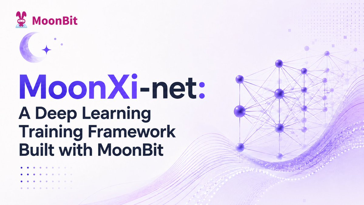 moonbitlang's tweet photo. MoonXi-net brings PyTorch-style deep learning training to MoonBit 🌙

Type-safe, extensible, GPU-supported — with the author reporting ~2× PyTorch training speed after operator fusion.

Full details: https://t.co/zRMxMRYM36

#pytorch #GPU #MoonBit https://t.co/UZZnbwYopK