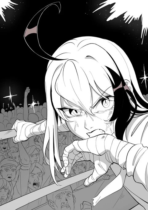 started drafting a prologue oneshot for justice zero \o/ 
just to test my commitment to the whole thing  

its about a rigged fight that went sideways so now gigi has to fight for real. hopefully can finish it before the year ends
#rkggk 