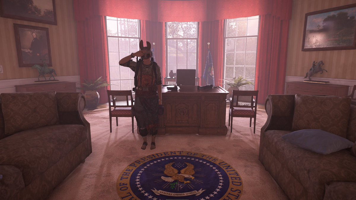 buuubblicious's tweet photo. ハントレスがホワイトハウスに🫱🪓🦴☠️
#Division2 #ディビジョン2 https://t.co/cJuOVr9P9W
