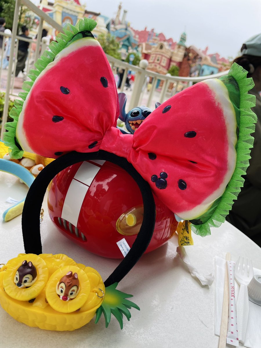 今年の夏もお供はスティッチさんとスイカカチューシャ🍉 カチューシャ