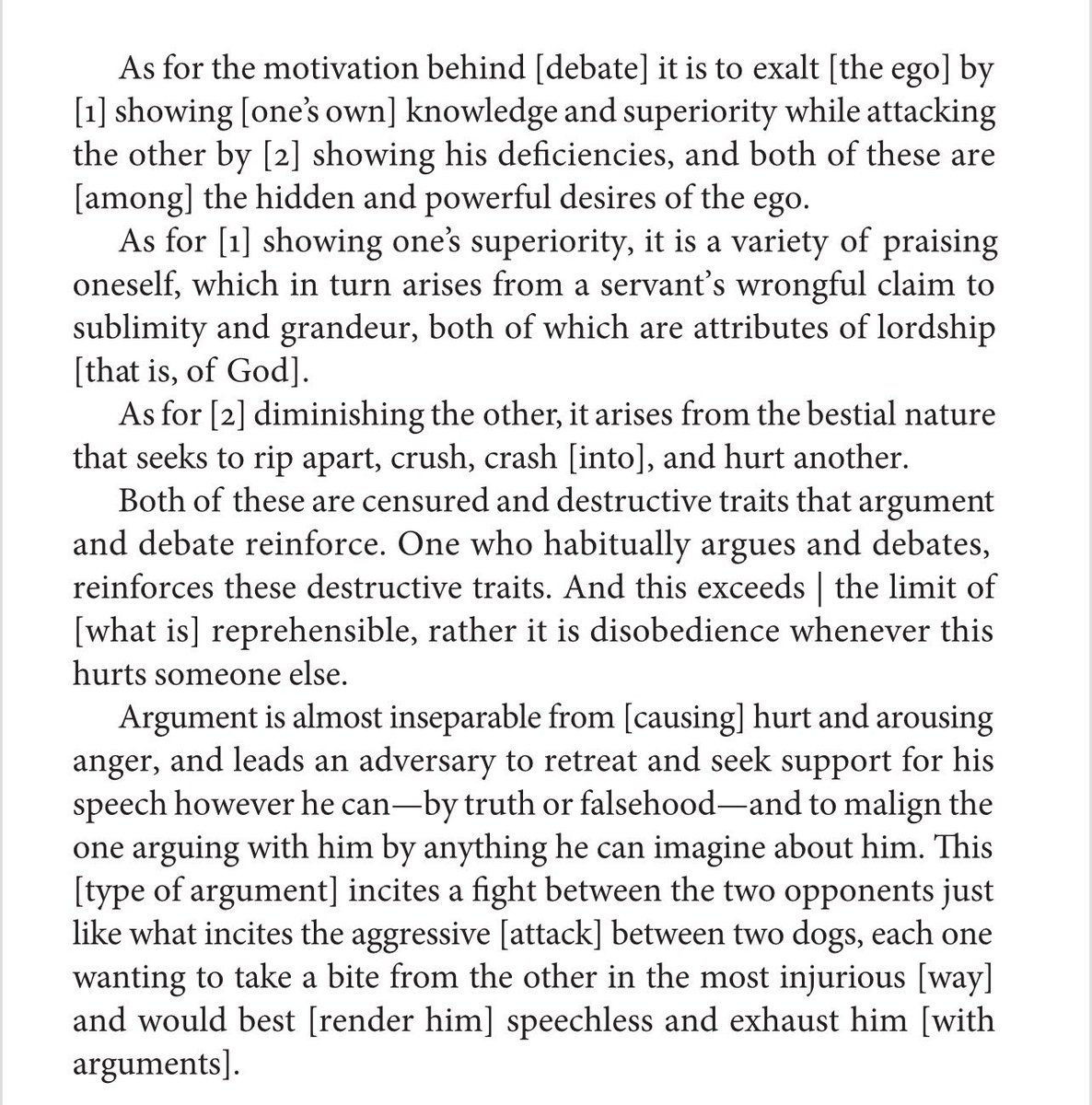 TheGhazalian's tweet photo. Imam Al Ghazali on the evil motivation behind debating.

Ihya Ulum al-Din, Kitab Afat al Lisan https://t.co/J6HX5pyl1A