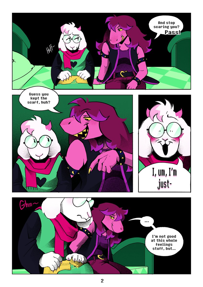 kariogeist's tweet photo. "A scarf that was torn to pieces in the battle, revealing it was all for show."
1/3
(Ralsei, I love you, but put some lights in your room...) 
#DELTARUNE https://t.co/TLTXW5qYpY