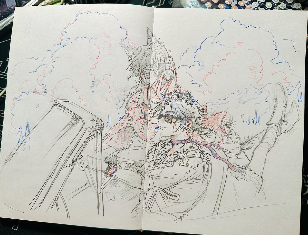 MOkeeryan2048's tweet photo. 私设画了cult公路片Paro的狼兄妹和浣熊❤️🐺🦝❤️
#Alesh #阿列什 #ArknightsEndfield #狼卫 #wulfgard #rossi
#エンドフィールド📷#明日方舟終末地 https://t.co/wiV8r5ooaq
