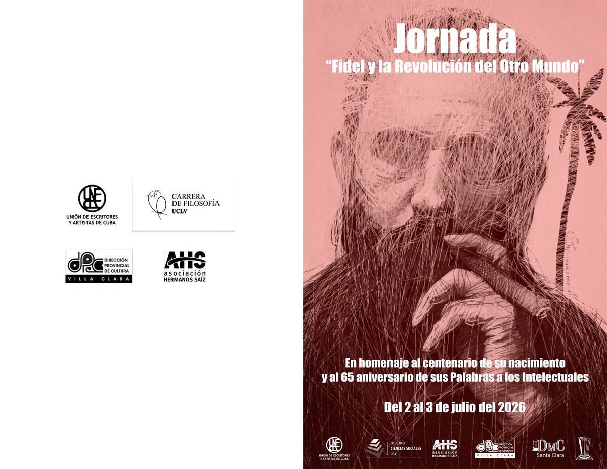 RadioGranma's tweet photo. El Comité Provincial de la #Uneac en Villa Clara acoge este 2 y 3 de julio,  la Jornada "Fidel y la Revolución de otro Mundo", con vistas al Centenario del Líder Histórico y el 65 de sus Palabras a los Intelectuales. https://t.co/vBJcFdo2Mx