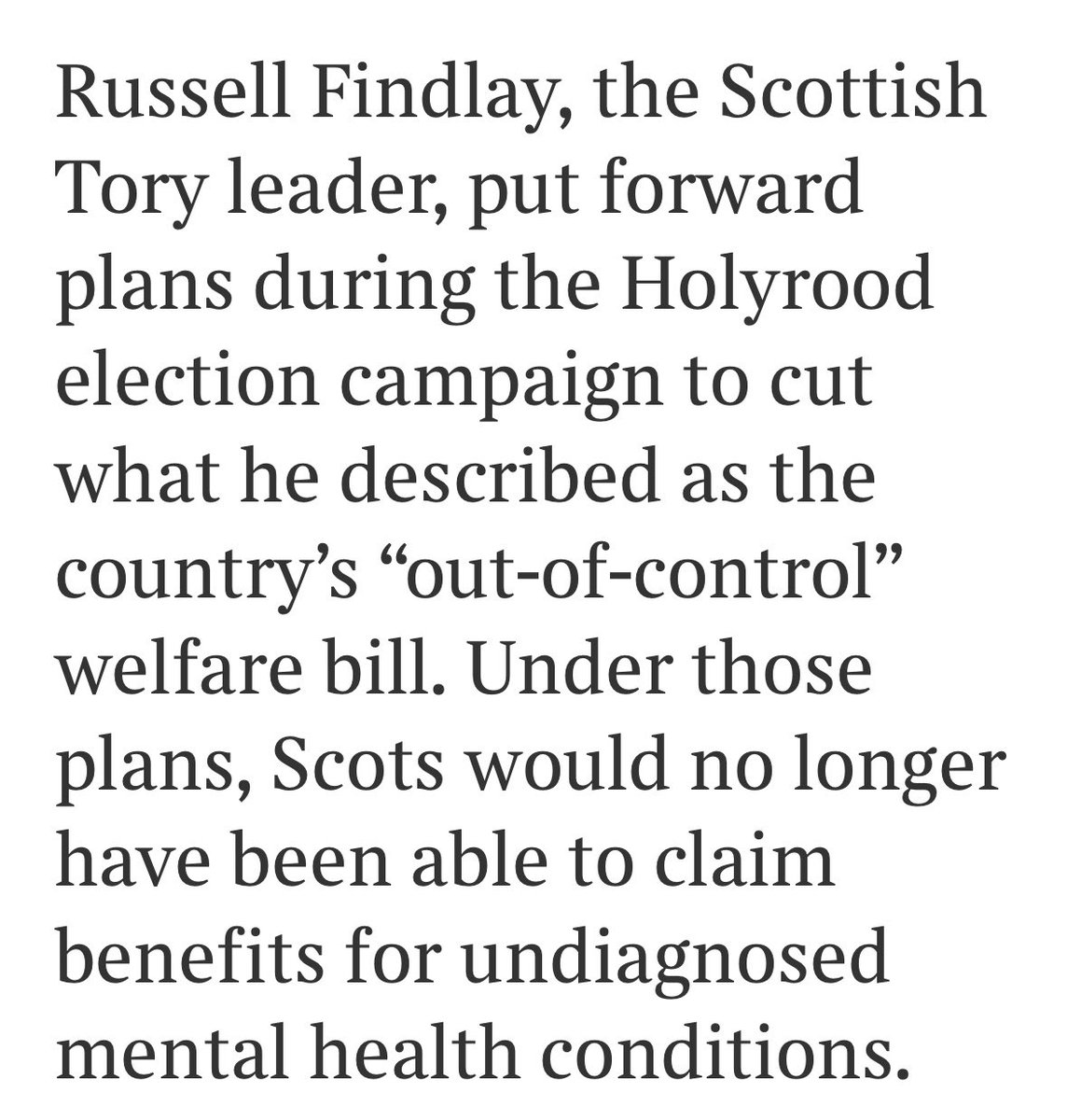RussellFindlay1's tweet photo. New data showing benefits spending in Scotland is out of control.

Almost £6 BILLION paid to 1.9 million people (pop. 5.5 million).

The Scottish Conservatives have consistently warned the SNP's rampant welfare culture is unfair and unaffordable

From The Times👇 https://t.co/4TdBCc9Ul1