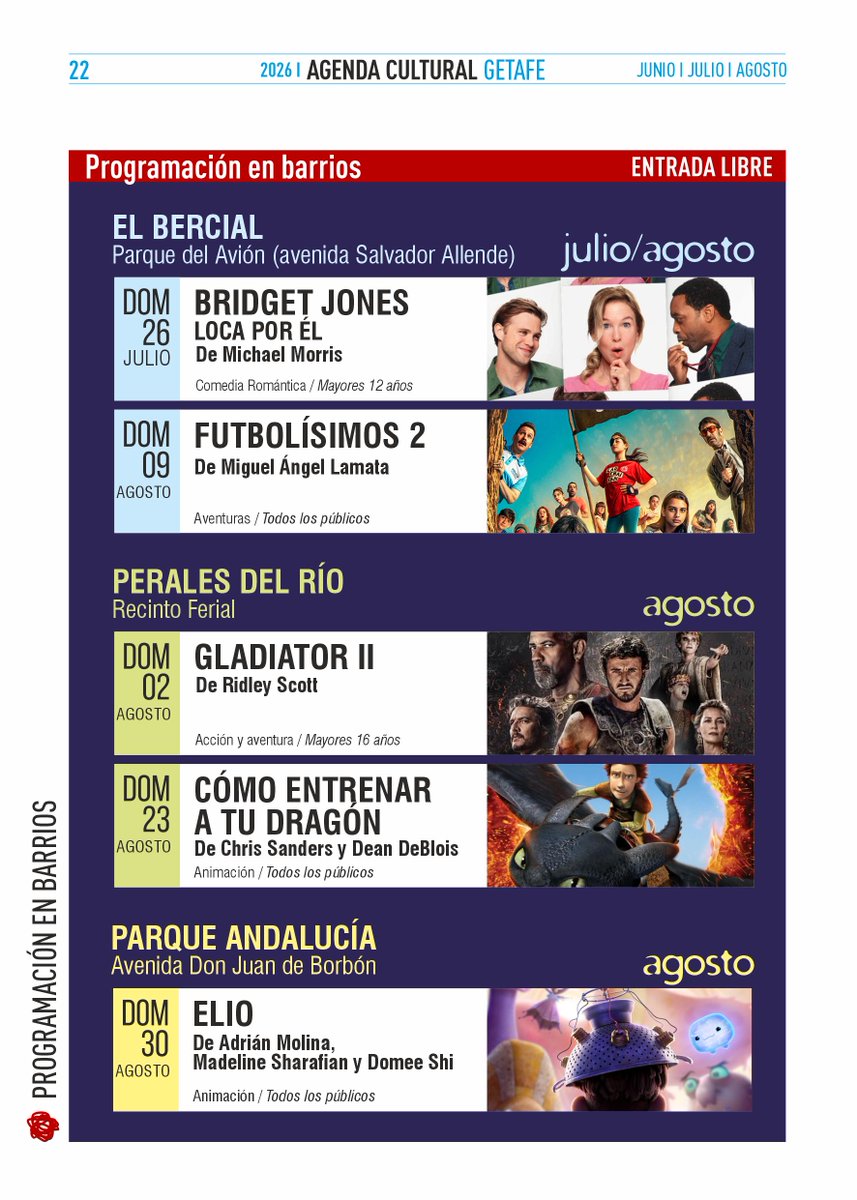aytogetafe's tweet photo. 🍿¡Prepara las palomitas! Vuelve el Cine de Verano al Lago del Parque La Alhóndiga-Sector III y a los barrios, con películas para todos los gustos. 

📽️Este fin de semana 'Forrest Gump' y 'Robot Salvaje'.

Ven, disfruta y vive la magia del cine al aire libre. 
¡No te lo pierdas! https://t.co/01nZAtMELm