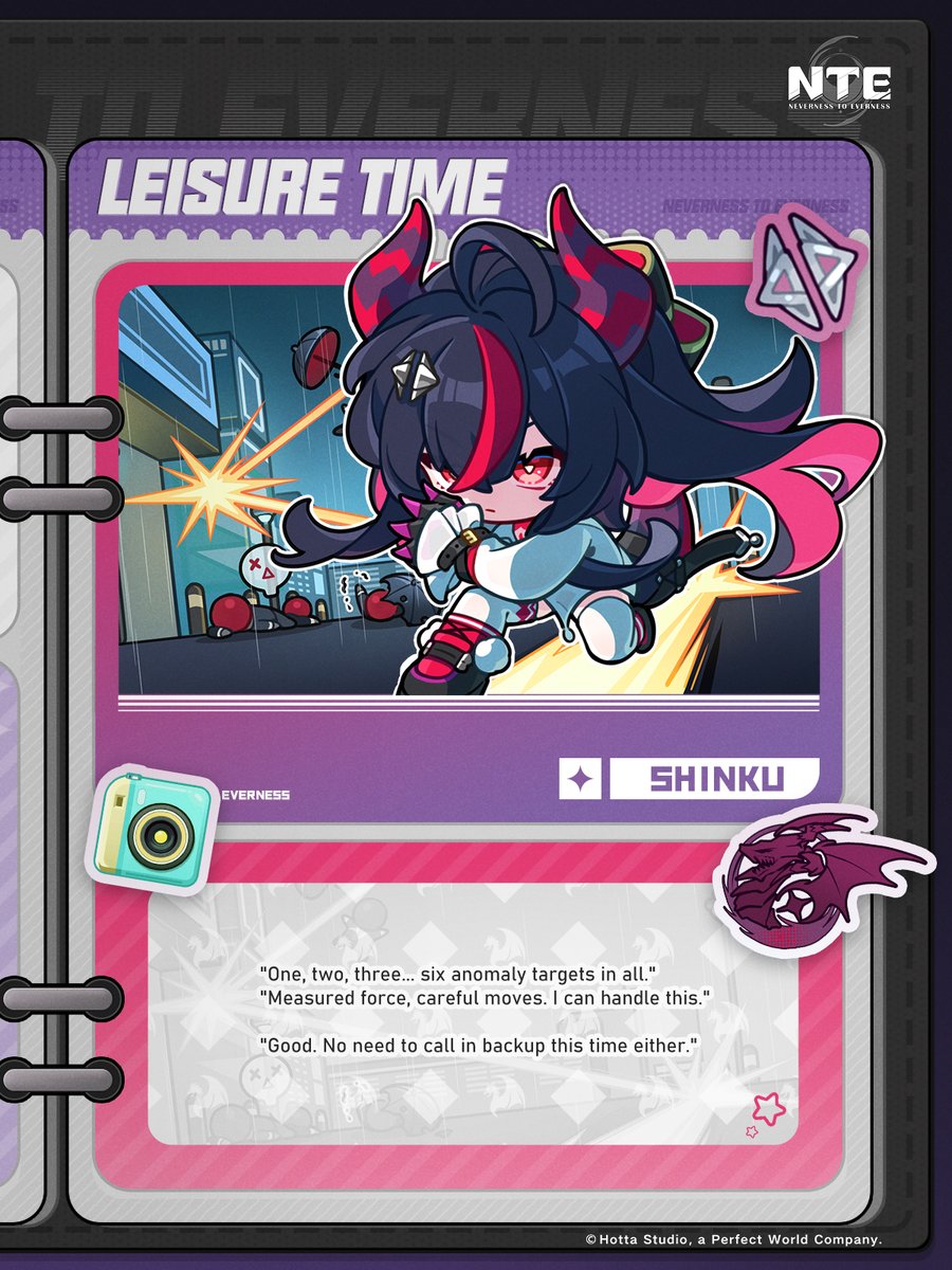 NTE_GL's tweet photo. Leisure Time丨Shinku

"One, two, three... six anomaly targets in all."
"Measured force, careful moves. I can handle this."

"Good. No need to call in backup this time either."

NTE V1.2 "999 Nights" launches July 8 with new Limited S-Class Characters Shinku & Iroi. Download today >> https://t.co/1jznP36r6G

#NTE #NevernesstoEverness #Shinku