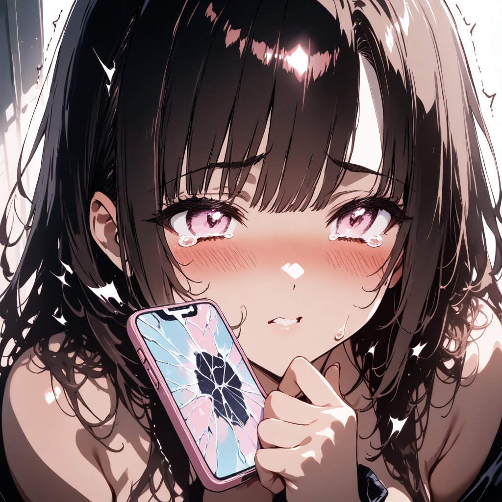 ragunait's tweet photo. リアルに怖い話～
スマホ落としたら画面が割れた(´；ω；`)
#AIイラスト https://t.co/YZdu3GC0gA