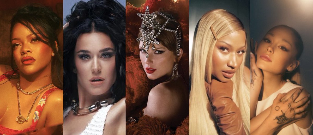 uhmchi's tweet photo. Female artists with the most Diamond eligible songs in the US (10 million units, est):

#1. Rihanna: 13
#2. Katy Perry: 10
#3. Taylor Swift: 9
#4. Ariana Grande: 6
#4. Nicki Minaj: 6 (+1)
#5. Cardi B: 5
#6. Lady Gaga: 4
#6. Adele: 4
#6. SZA: 4
#6. Miley Cyrus: 4
#7. Beyoncé: 3
#7. Dua Lipa: 3
#7. Sia: 3
#7. Billie Eilish: 3