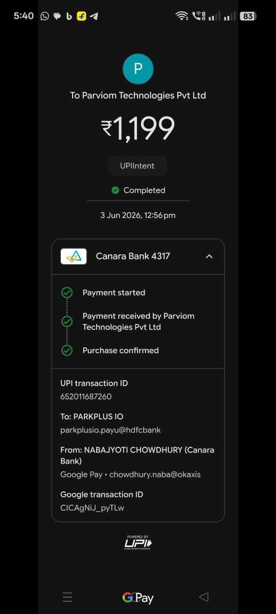 lifecycleindia's tweet photo. Dear @parkplus_io, I paid ₹1,199 on 03 Jun 2026 via Park+ to settle my ₹1,000 traffic challan (Vehicle: AS01DW9058). The money was deducted, but the challan was never settled or refunded despite repeated requests. Please help. @jagograhakjago #ConsumerRights #ParkPlus https://t.co/qy5PKBEfVb