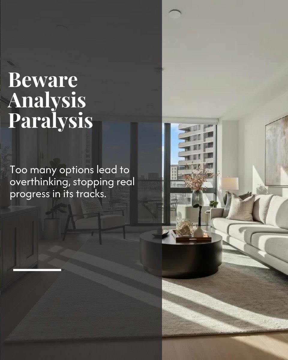damoncohen's tweet photo. Sorting options isn’t always progress, at some point, it becomes analysis paralysis, not diligence. The smart play is to define your key criteria, decide, and move forward. What helps you act? https://t.co/lbL7UYO1I6