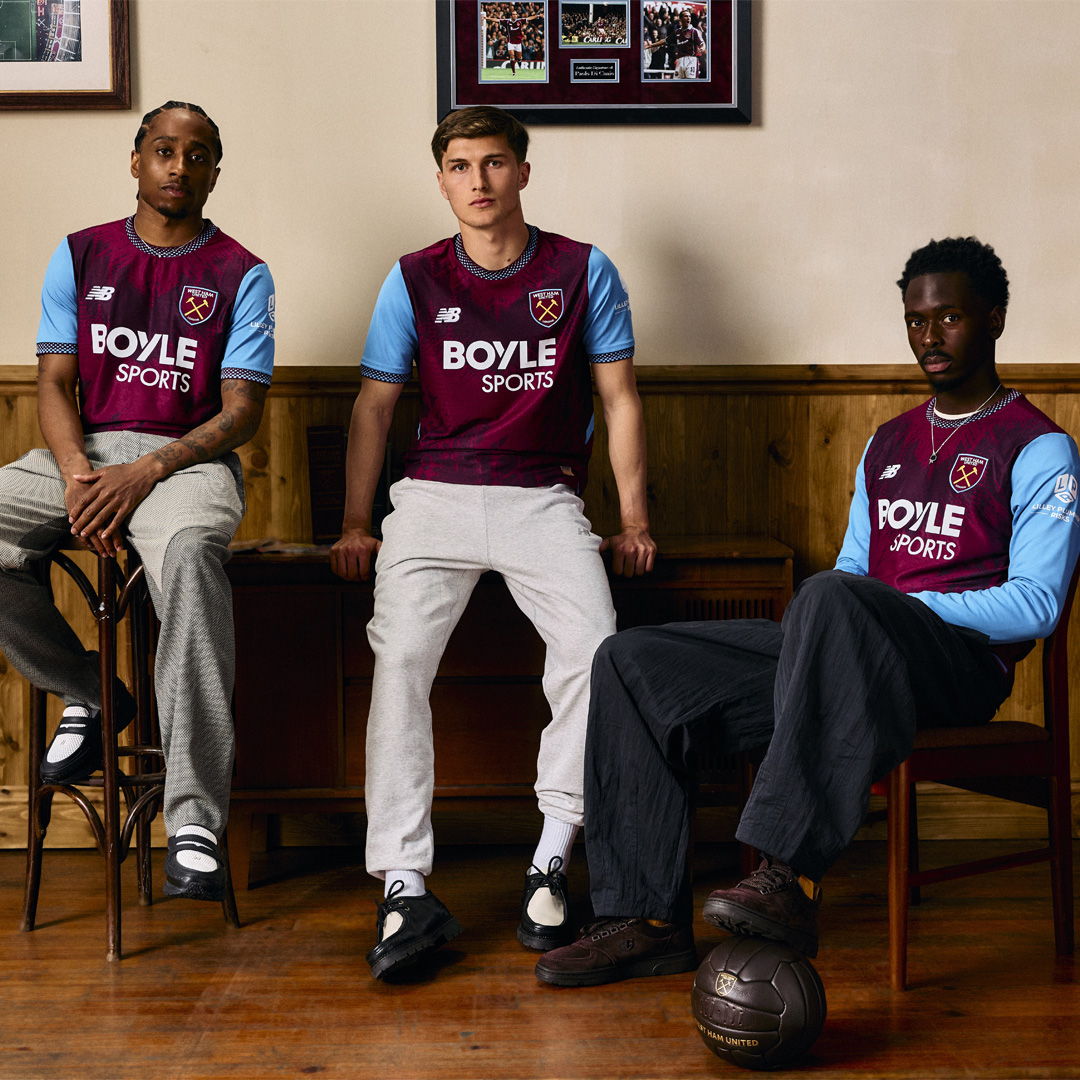 WestHam's tweet photo. Marking the beginning of a new chapter together.​
​
A bold and original design with the return of our iconic ‘Bonds Blue’ sleeves.​

The West Ham United x New Balance 2026/27 Home Kit is available now.