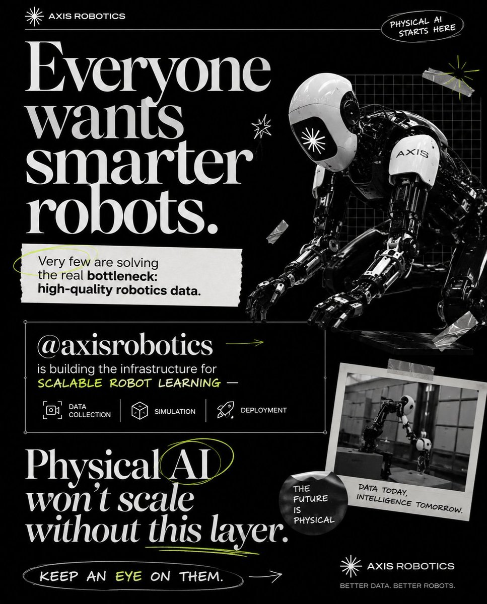 mat_069's tweet photo. Smarter robots need smarter data. 

@axisrobotics is building the infrastructure powering scalable robot learning—from data collection to deployment. Physical AI starts with the right foundation, and they're building exactly that. https://t.co/z5ny4II8aq