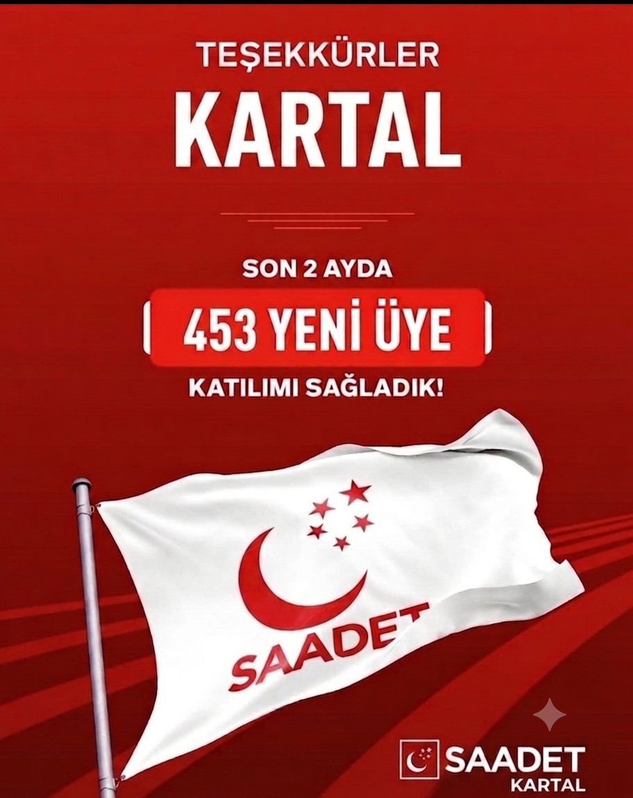 SpKartall's tweet photo. Teşkilatımızın gayretli çalışması, milletimizin teveccühüyle Saadet Partimiz hızla üye sayısını artırıyor.
Yaşanabilir bir Türkiye
Yeniden büyük Türkiye 
Yeni bir Dünya'yı 
Birlikte kuracağız hoşgeldiniz.
Hayati Durmuş 
İlçe başkanı https://t.co/C46uBtBrjz