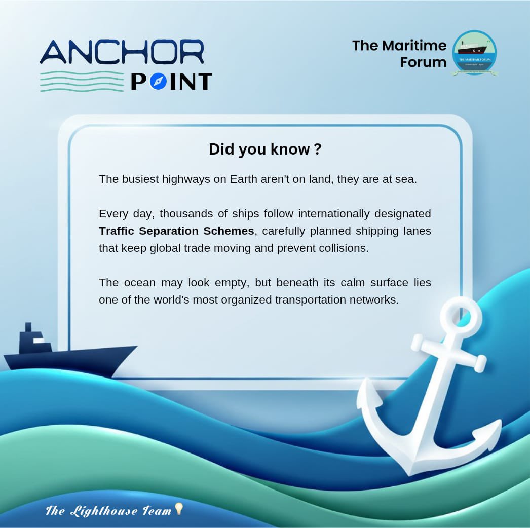MaritimeForum_'s tweet photo. Do You Know the Ocean Has Highways?

The ocean may look endless, but it is home to carefully designated shipping lanes that guide vessels safely across the world and keep global trade moving.

⚓ Every route plays a role in connecting the world.

#thelighthouseteam💡 https://t.co/iQOhmotEXp
