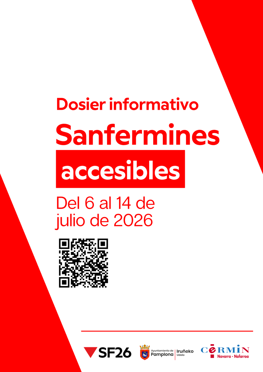 CERMI_Na's tweet photo. 🎉Una fiesta para todas las personas es una fiesta accesible.
Desde #CERMIN @CERMI junto al Ayuntamiento de Pamplona, hemos elaborado un dosier que reune las medidas de accesibilidad de los #Sanfermines.📘 https://t.co/y47xNEgQWW https://t.co/UVNpbub9Bw