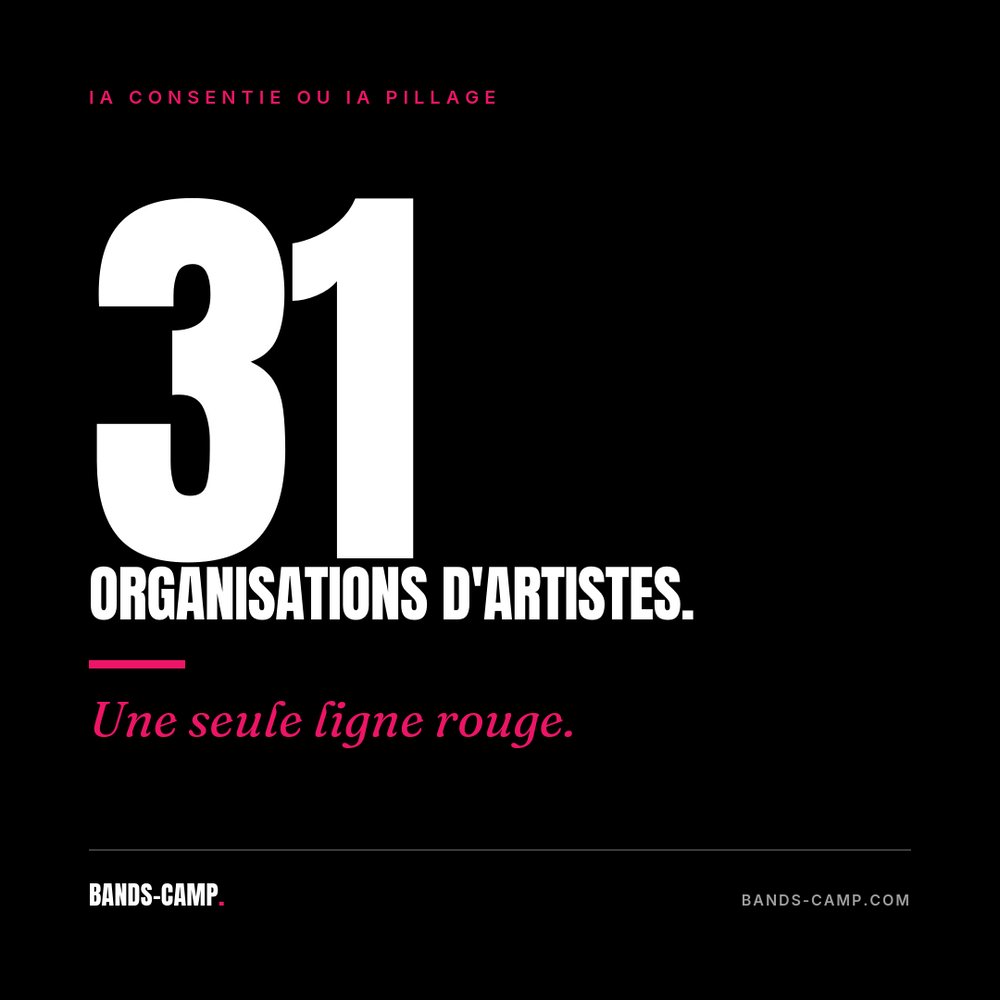 futuradios's tweet photo. Fin juin 2026, 31 organisations d'artistes et de managers, issues d'une vingtaine de pays (États-Unis, France, Allemagne, Canada, Estonie), ont publié une lettre ouverte. Leur cible : les accords que labels et éditeurs signent en ce moment avec les fournisseurs d'intelligence… https://t.co/4uYEeTb7la