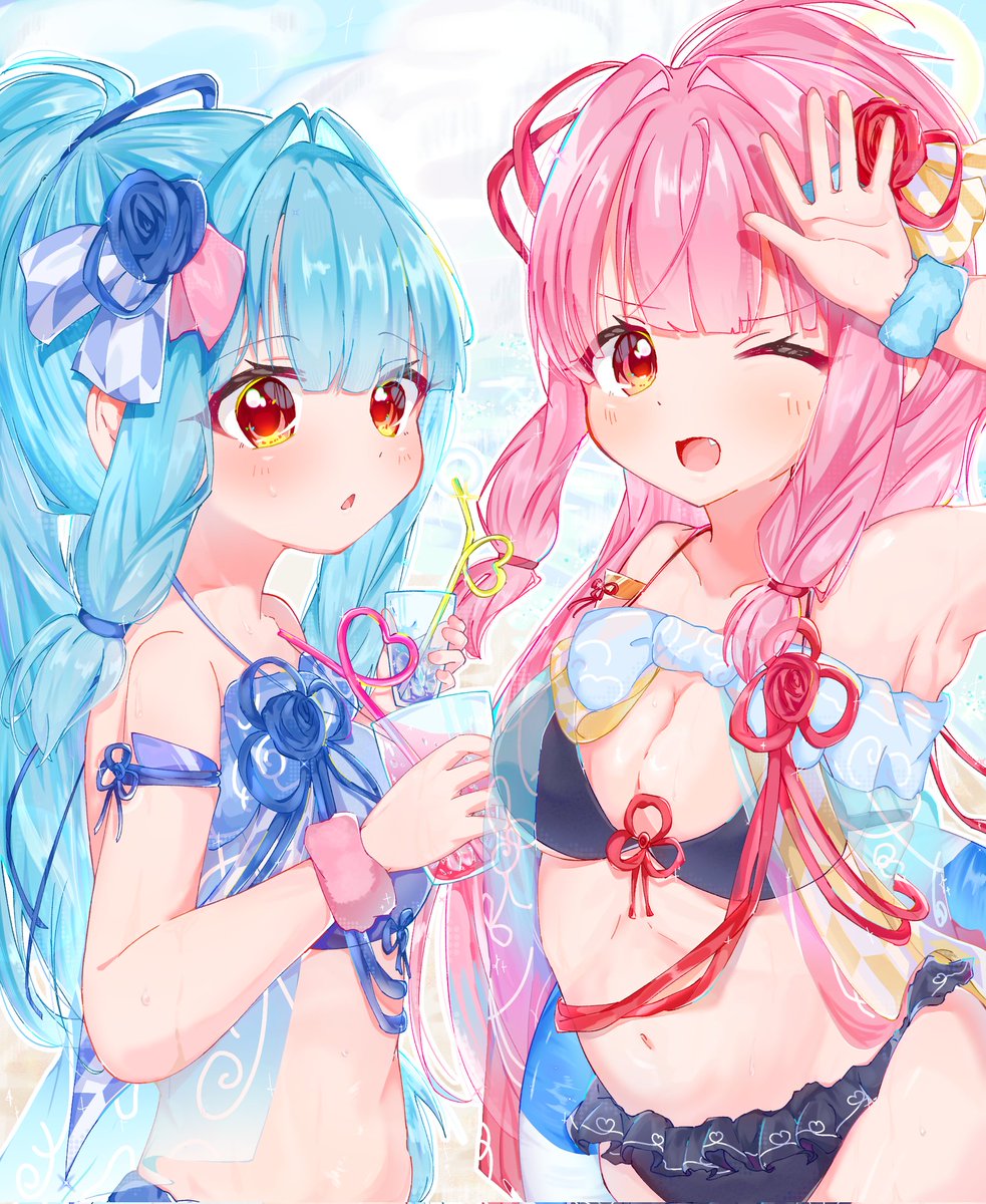 hiyoke_dama's tweet photo. 夏が来るよ！！水着の琴葉姉妹ちゃん☀️👙

マシュマロリクエストありがとうございます！ https://t.co/s8E2sug8xF