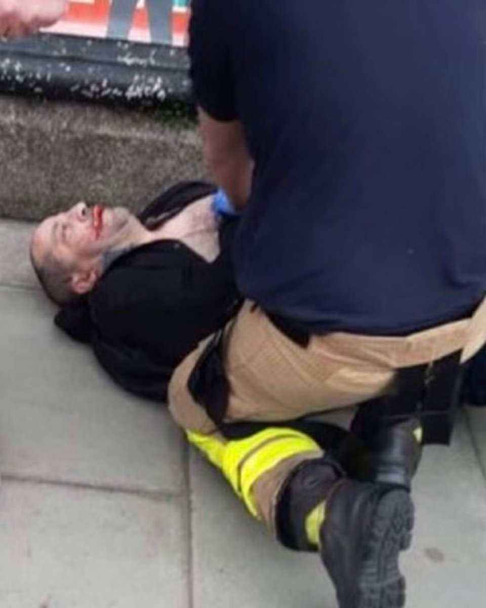 Mick_O_Keeffe's tweet photo. Ireland : 

Yesterday, an Algerian man, Riad Bouchaker, was found guilty of the attempted murder of three children in Dublin.

He came to Ireland over 25 years ago as an asylum seeker, but was later granted citizenship.

On the 23rd of November 2023, Bouchaker met up with his brother, who translated a letter stating his welfare payment had not been approved and more documents were required to process his claim.

He said this made him angry and feel like he wasn't wanted in Ireland, so he packed up all his belongings and grabbed his Irish and Algerian passports. Then he made his way to the Talbot Street mosque, where he asked them to look after his things.

Armed with a large carving knife, he returned to the streets of Dublin, where he began hunting for victims. 

Initially he planned on targeting a group of older children, but changed his mind when he realised they were physically strong enough to defend themselves. Instead, he targeted kids outside a creche. 

He waited outside for over 30 minutes before targeting the smallest and youngest children.

He stabbed a five-year-old girl in the heart, she is now non-verbal, wheelchair bound and requires 24-hour care. 

He stabbed a six-year-old girl in the head, she required emergency surgery and a part of her skull was removed.

And he stabbed a five-year-old boy in the neck and chest. 

Creche-worker Leanne Flynn immediately intervened when she saw the attack unfolding, but she was stabbed in the back and torso, resulting in two collapsed lungs and leaving her organs exposed. Bouchaker then threw her aside and resumed his attack on the children. 

A number of members of the public intervened to stop the attack. Brave Irish man Warren Donohoe was the first, he immediately ran towards Bouchaker, dropped him with a punch in the jaw and then started kicking him on the ground. 

In the years since the attack, Bouchakers defence team (who cannot be named) tried everything to avoid a trial. They claimed he had a traumatic brain injury and didn't remember what happened on the day. 

Thankfully that didn't work and he went on trial a couple of weeks ago. 

Yesterday the jury found him guilty on all charges. 

- Attempted murder of three children.
- One count of assault causing serious harm.
- Three counts of assault causing harm. 
- One count of possession and production of a knife. 

This is the only image of Riad Bouchaker that has been made available, laying on the ground bleeding after members of the public almost beat him to death.