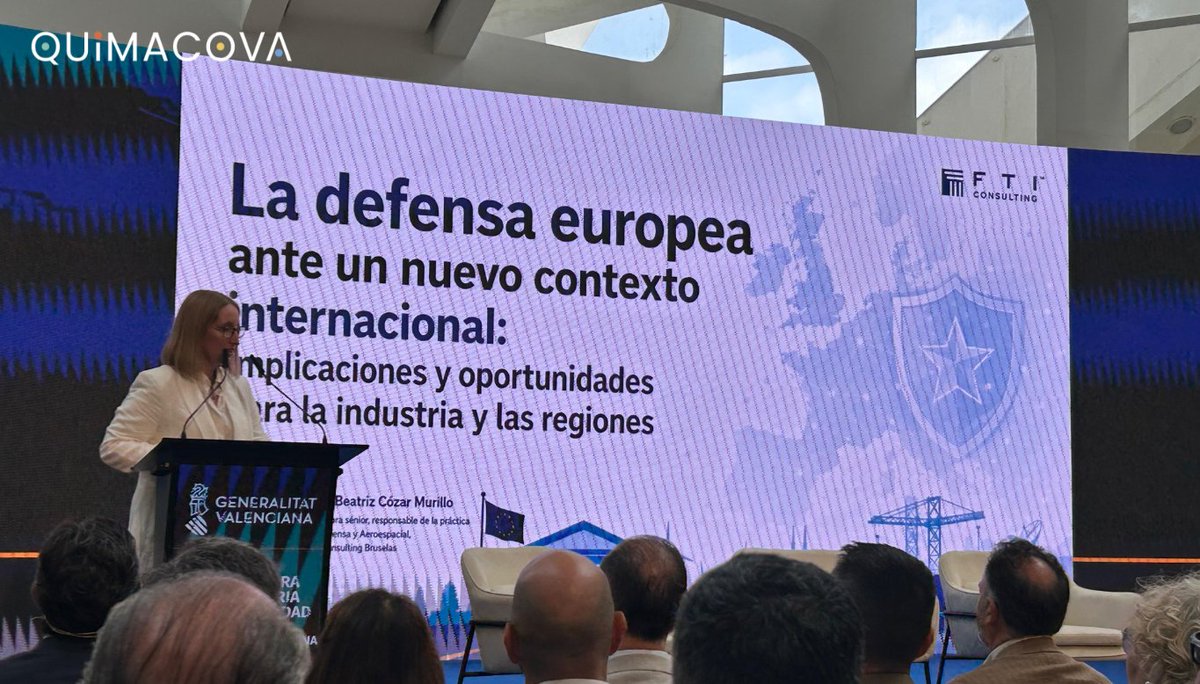 QUIMACOVA's tweet photo. 👥Desde QUIMACOVA hemos asistido hoy a la presentación de la estrategia de defensa de la Comunitat Valenciana en el marco de la CEV.
El acto ha contado con la participación de la Generalitat Valenciana y del tejido empresarial.
Más info: https://t.co/MjrtE3HdKd https://t.co/r3fuaITDJJ