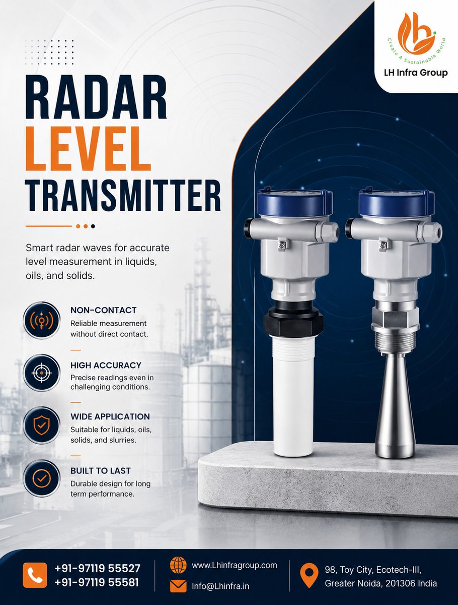 InfraconLh97602's tweet photo. Measure with confidence using our advanced Radar Level Transmitters.
#RadarLevelTransmitter #LevelMeasurement #IndustrialAutomation #ProcessAutomation #IndustrialSensors #NonContactMeasurement #SmartInstrumentation #LiquidLevelMeasurement #IndustrialSolutions #FactoryAutomation https://t.co/JQTVeSFQYo