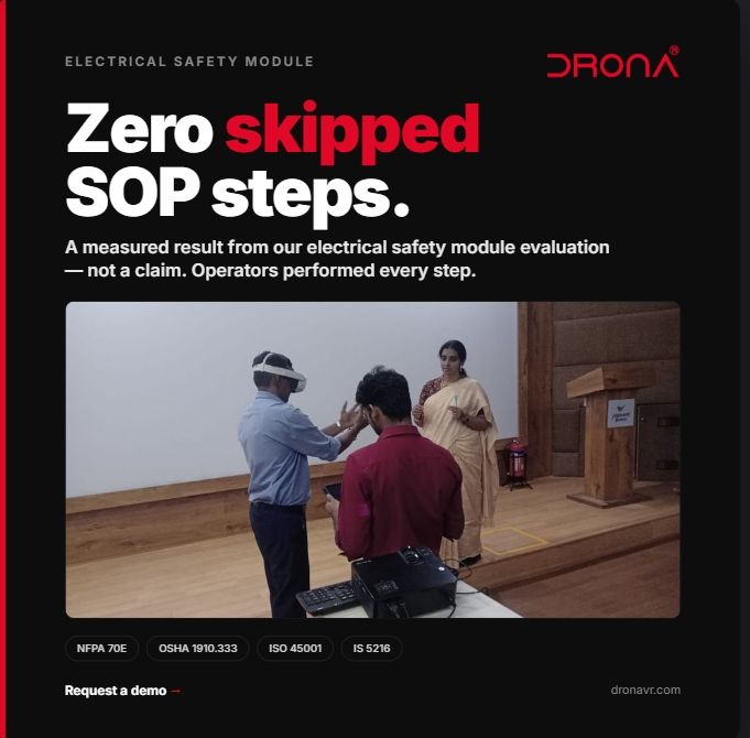 dronavr's tweet photo. Power Up Workplace Safety with Drona® VR!
Build safer workplaces with immersive Electrical Safety training. Identify hazards, follow safe practices, and gain hands-on experience before stepping into real-world environments.
https://t.co/I2rzl3EIp7
#ElectricalSafety #VRTraining https://t.co/fQ5VcEbd7v