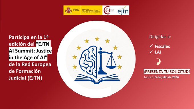 cejmjusticia's tweet photo. ⏳ ¡Última oportunidad!

Mañana, 3 de julio, a las 12:00 horas, finaliza el plazo para solicitar plaza en el "EJTN AI Summit: Justice in the Age of AI" de la @EJTN_eu.

📍 Riga (Letonia)
🗓️ 24 y 25 de septiembre

👉 Inscripciones en: https://t.co/8Oualf90gM https://t.co/CfyJWeHfRR