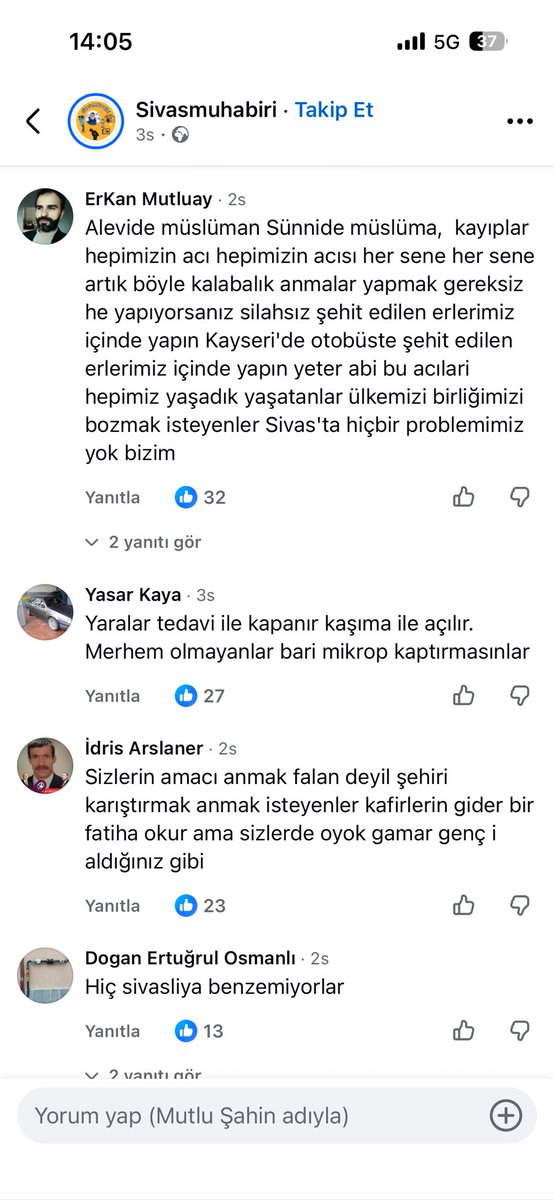 Babaishakk's tweet photo. Sivaslılar 33 yıldır hep aynı! Pişmanlık yok, özür yok, utanç yok, ahlak onur namus yok!

Bugün Sivasta yapılan Madımak anmasına karşı Sivasın yerel gazete haberinin altına yorum yazan Sivaslılar iğrenç yorumlarını okuyun! İlkel barbar yobazlar! https://t.co/F9tk9Ocyua