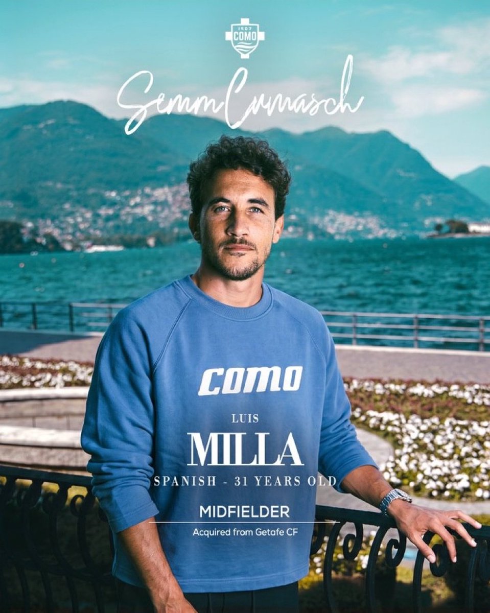 SergioRodr91650's tweet photo. 🚨🇮🇹 OFICIAL: LUIS MILLA FICHA POR EL COMO

✍️ El centrocampista español llega procedente del Getafe y firma hasta 2029.

🤑 El conjunto italiano abonará los 6 M€ de la cláusula de rescisión. https://t.co/7g1COJGFzu