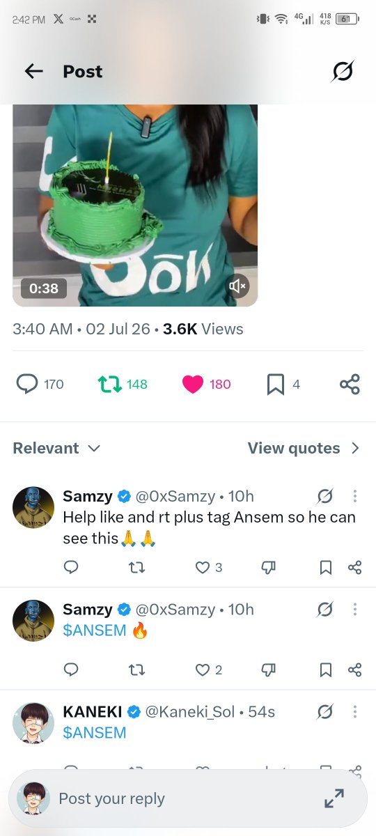Kaneki_Sol's tweet photo. @ayujmkk @0xSamzy 🍀🍀🍀 https://t.co/wVLtQre8Un