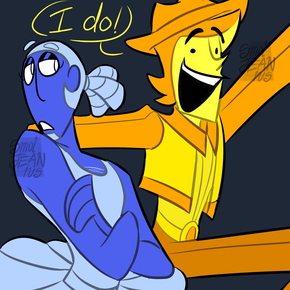smoljeanius's tweet photo. He a criminell #deltarune #yellow #blue #deltarunespoilers #flowery https://t.co/LVMmtKs1M2