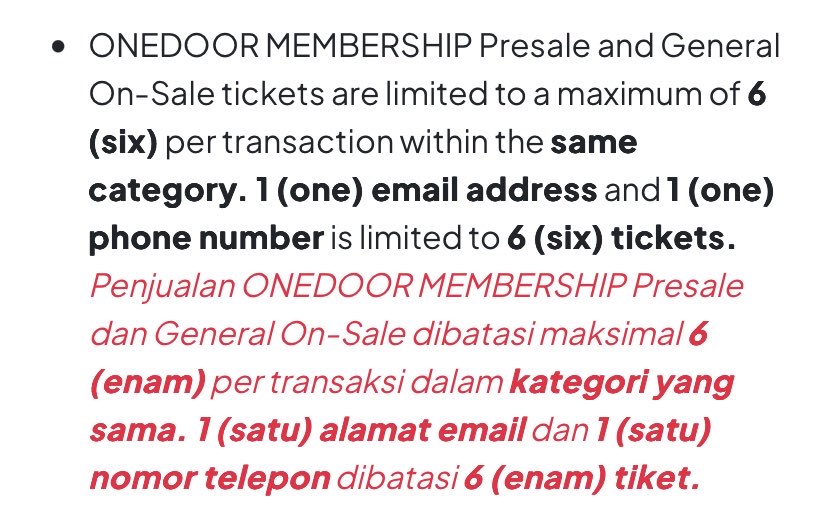 taesaniehyun's tweet photo. stress bisa beli 6 tiket 1 email tapi ga bisa di wts in ke pihak ke3, tnc nya ga masuk akal https://t.co/glNYPp1Fcz